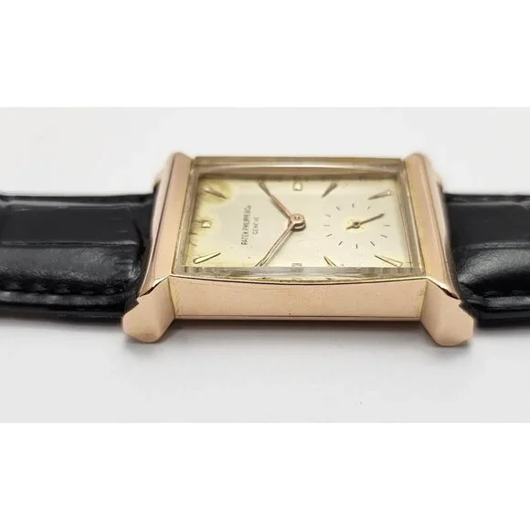 Vintage Patek Philippe 2404 Canape Art Deco Architectural 1950s 18K Rose Gold - Picture 10 of 16